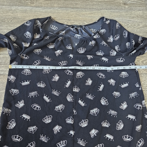 Thakoon for Design Nation Black Crown Print Long Sleeve Peasant Blouse - Picture 7 of 8